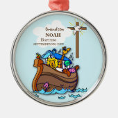 Kleinzoon Doop Noah's Ark Gepersonaliseerd Metalen Ornament (Voorkant)