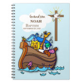 Kleinzoon Doop Noah's Ark Gepersonaliseerd Notitieboek (Voorkant)