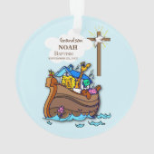Kleinzoon Doop Noah's Ark Gepersonaliseerd Ornament (achterkant)