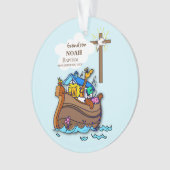 Kleinzoon Doop Noah's Ark Gepersonaliseerd Ornament (voorkant)