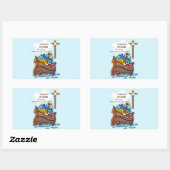 Kleinzoon Doop Noah's Ark Gepersonaliseerd Rechthoekige Sticker (Vel)
