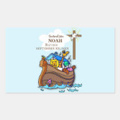 Kleinzoon Doop Noah's Ark Gepersonaliseerd Rechthoekige Sticker (Voorkant)