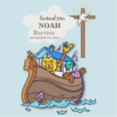 Kleinzoon Doop Noah's Ark Gepersonaliseerd Sticker (Voorkant)