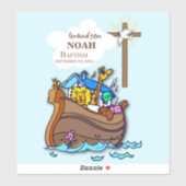 Kleinzoon Doop Noah's Ark Gepersonaliseerd Sticker (Vel)