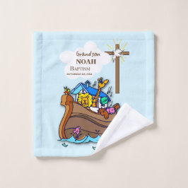 Kleinzoon Doop Noah's Ark Gepersonaliseerd Washandje
