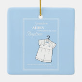 Kleinzoon Dooppak op Baby Blue Gepersonaliseerd Keramisch Ornament (Achterkant)