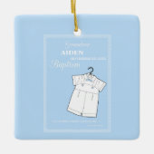 Kleinzoon Dooppak op Baby Blue Gepersonaliseerd Keramisch Ornament (Voorkant)
