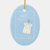 Kleinzoon Dooppak op Baby Blue Gepersonaliseerd Keramisch Ornament (Voorkant)