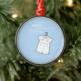 Kleinzoon Dooppak op Baby Blue Gepersonaliseerd Metalen Ornament