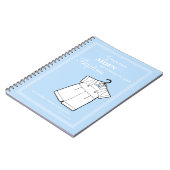 Kleinzoon Dooppak op Baby Blue Gepersonaliseerd Notitieboek (Linkerzijde)