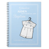 Kleinzoon Dooppak op Baby Blue Gepersonaliseerd Notitieboek (Voorkant)