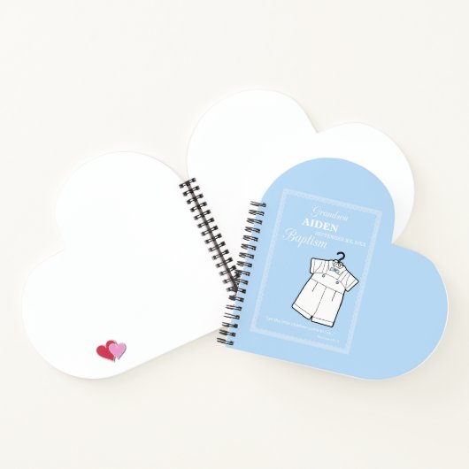 Kleinzoon Dooppak op Baby Blue Gepersonaliseerd Notitieboek (Binnen)