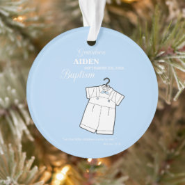 Kleinzoon Dooppak op Baby Blue Gepersonaliseerd Ornament