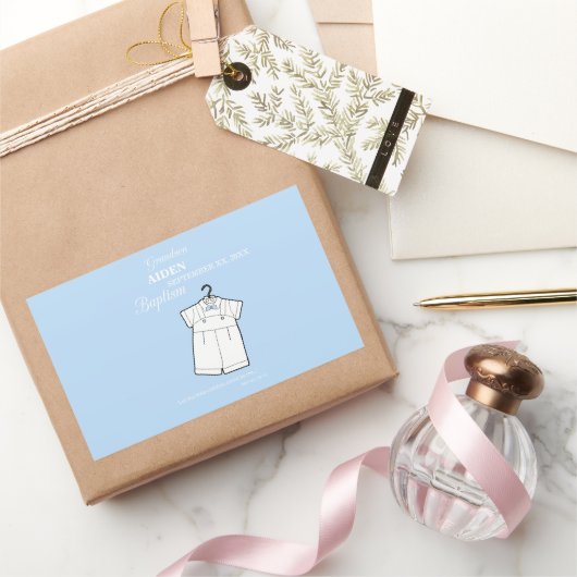Kleinzoon Dooppak op Baby Blue Gepersonaliseerd Rechthoekige Sticker (Geschenken)