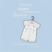 Kleinzoon Dooppak op Baby Blue Gepersonaliseerd Sticker (Voorkant)