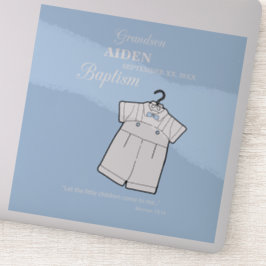Kleinzoon Dooppak op Baby Blue Gepersonaliseerd Sticker