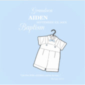 Kleinzoon Dooppak op Baby Blue Gepersonaliseerd Sticker (Voorkant)