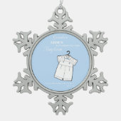 Kleinzoon Dooppak op Baby Blue Gepersonaliseerd Tin Sneeuwvlok Ornament (Voorkant)