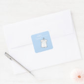 Kleinzoon Dooppak op Baby Blue Gepersonaliseerd Vierkante Sticker (Envelop)