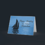 Kleinzoon, een maanlicht jacht verjaardagskaart kaart<br><div class="desc">Verstuur verjaardagsgroeten met deze mooie kaart. Een jacht vaart voorbij een grote blauwe maan,  over een kalme oceaan. Een geweldige kaart voor een jachtsman of zeeman.</div>