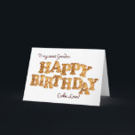 Kleinzoon, een verjaardagskaart voor een koekjesli kaart<br><div class="desc">Een leuke verjaardagskaart voor degene die van koekjes houdt en de zoete dingen in het leven. Brieven van koekjes maken de woorden Happy Birthday. Inside is een koekje met een beet ervan en een grappig vers.</div>