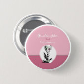 Kleinzoon Eerste Communie Roze, Kelk Ronde Button 5,7 Cm (Voorkant /achterkant)