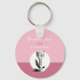 Kleinzoon Eerste Communie Roze, Kelk Sleutelhanger
