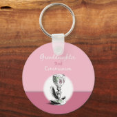 Kleinzoon Eerste Communie Roze, Kelk Sleutelhanger (Voorkant)