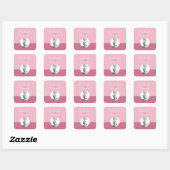 Kleinzoon Eerste Communie Roze, Kelk Vierkante Sticker (Vel)