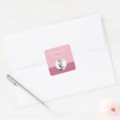 Kleinzoon Eerste Communie Roze, Kelk Vierkante Sticker (Envelop)