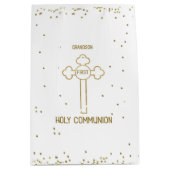 Kleinzoon Eerste Heilige Communie Gouden Kruis Medium Cadeauzakje (Voorkant)