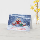 Kleinzoon en schoondochter Kerstman Kaart (Gele Bloem)