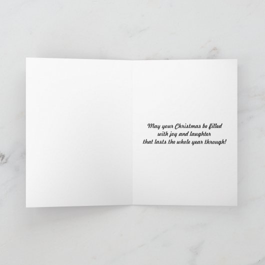 Kleinzoon en zijn vrouw sturen kerstwensen feestdagen kaart (Binnen)