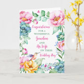 Kleinzoon en zijn vrouw trouwdag gefeliciteerd kaart (Gele Bloem)