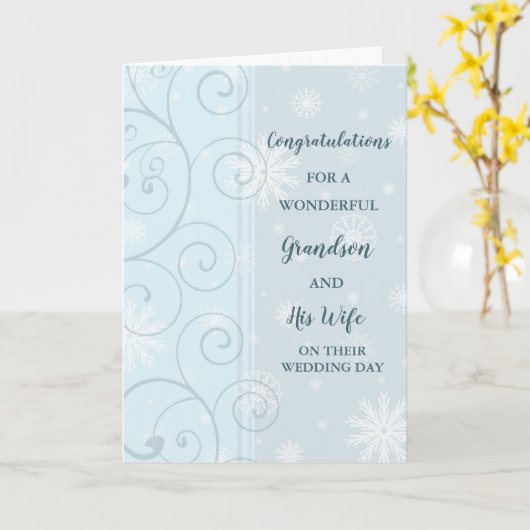 Kleinzoon en zijn vrouw trouwdag gefeliciteerd kaart (Gele Bloem)