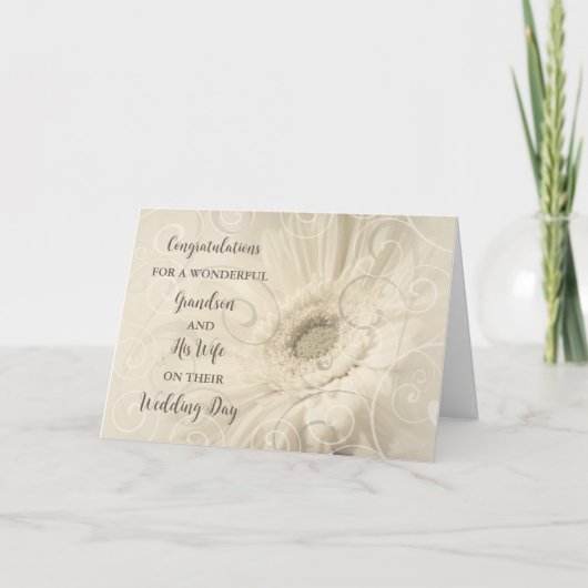 Kleinzoon en zijn vrouw trouwdag gefeliciteerd kaart (Voorkant)