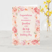 Kleinzoon en zijn vrouw trouwdag gefeliciteerd kaart (Gele Bloem)