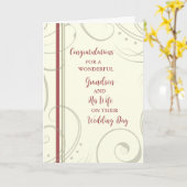 Kleinzoon en zijn vrouw trouwdag gefeliciteerd kaart (Gele Bloem)