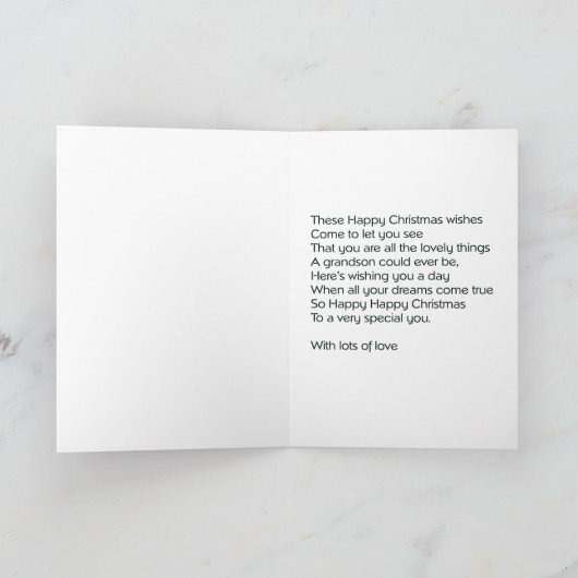 kleinzoon feestdagen kaart (Binnen)