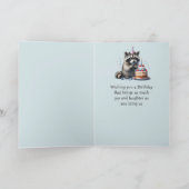 Kleinzoon Fun Raccoon 1e Verjaardag Kaart (Binnen)
