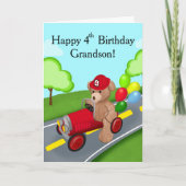 Kleinzoon Gefeliciteerd 4e Verjaardag Teddybeer Br Kaart (Voorkant)
