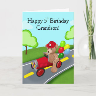 Kleinzoon Gefeliciteerd 5e Verjaardag Teddybeer Br Kaart