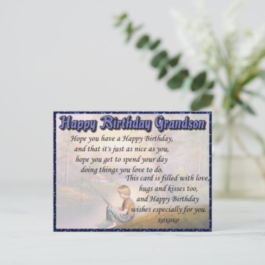 Kleinzoon Gefeliciteerd Verjaardag Briefkaart (Staand voorkant)