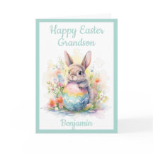 Kleinzoon Gelukkig Paashaas Ei Schattige