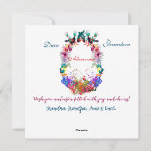 Kleinzoon Gelukkig Pasen Ei Konijn Frame Vogels Bl Feestdagenkaart (Achterkant)