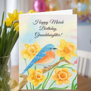 Kleinzoon Gelukkige Maart Verjaardag Blauwe Vogel  Kaart