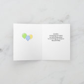 Kleinzoon Gelukkige Verjaardagsjongen Blauwe Groen Kaart (Binnen)