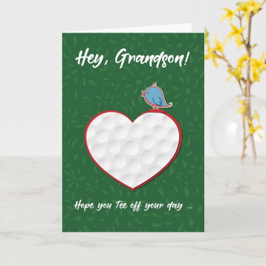 Kleinzoon Golf Sport Hart Valentijn Preteen Kaart (Gele Bloem)