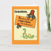 Kleinzoon Grappige Halloween Bugs en Hisses Kaart (Voorkant)