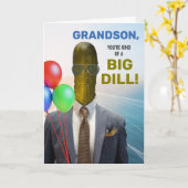 Kleinzoon Grappige Verjaardag Soort van een Big Di Kaart (Gele Bloem)